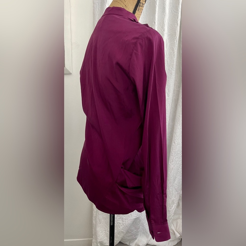 3.1 Philip Lim Silk Blend Blouse Raspberry Purple colour Covered Buttons Size 0 - Picture 5 of 12